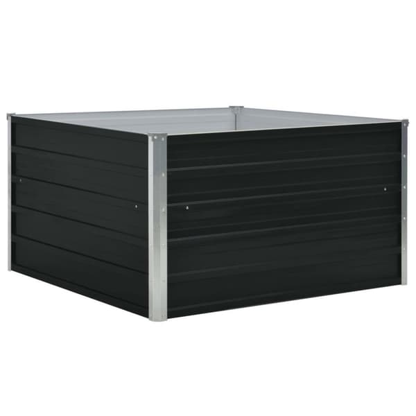 vidaXL forhøjet blomsterbed 100 x 100 x 45 cm galvaniseret stål grå