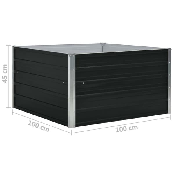 vidaXL forhøjet blomsterbed 100 x 100 x 45 cm galvaniseret stål grå