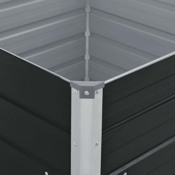 vidaXL forhøjet blomsterbed 100 x 100 x 45 cm galvaniseret stål grå