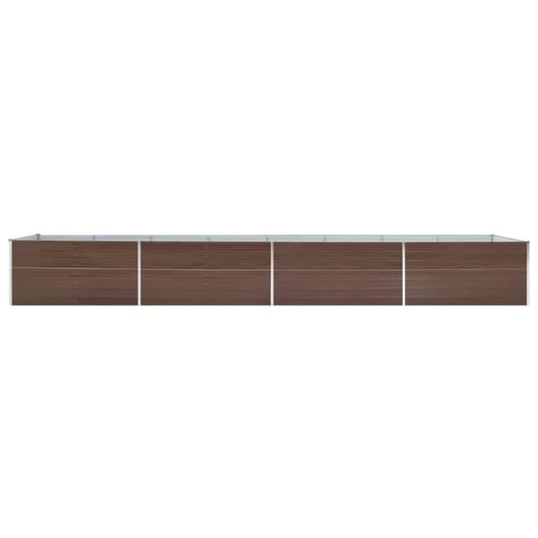 vidaXL Odlingslåda upphöjd galvaniserat stål 600x80x45 cm brun