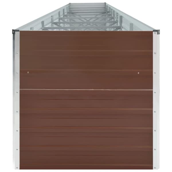 vidaXL Odlingslåda upphöjd galvaniserat stål 600x80x45 cm brun