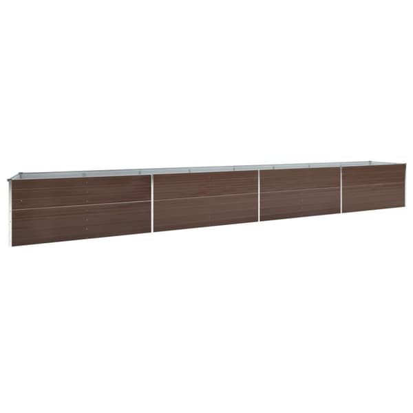 vidaXL Odlingslåda upphöjd galvaniserat stål 600x80x45 cm brun