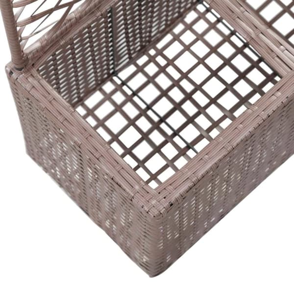 vidaXL Spaljé med 2 krukor upphöjd 58x30x107 cm konstrotting brun