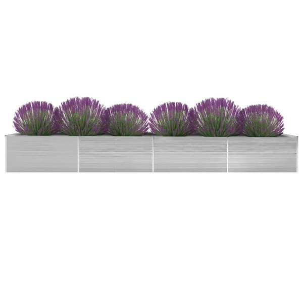 vidaXL Høybed galvanisert stål 600x80x45 cm grå