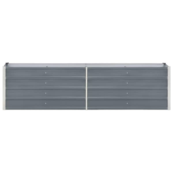 vidaXL Høybed galvanisert stål 240x40x45 cm grå