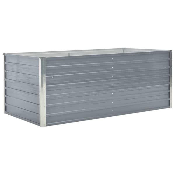 vidaXL hævet havekasse 160 x 80 x 45 cm galvaniseret stål grå