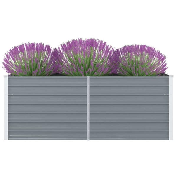 vidaXL hævet havekasse 160 x 80 x 45 cm galvaniseret stål grå