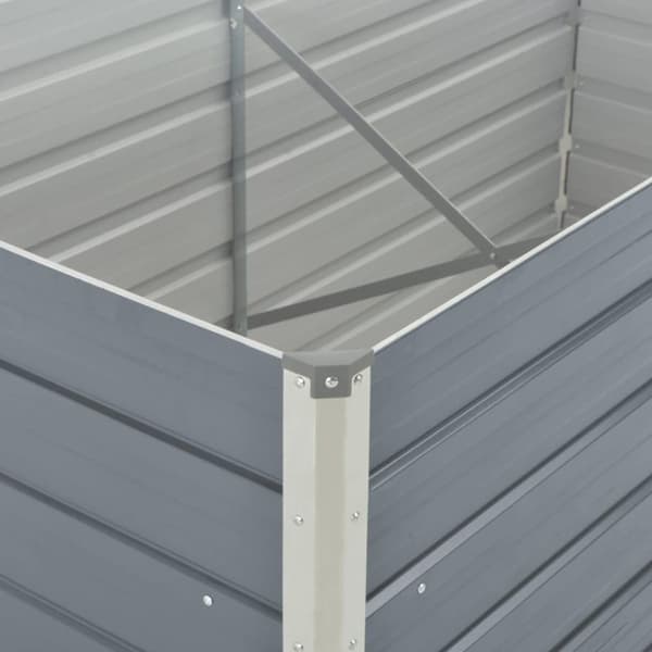 vidaXL hævet havekasse 160 x 80 x 45 cm galvaniseret stål grå