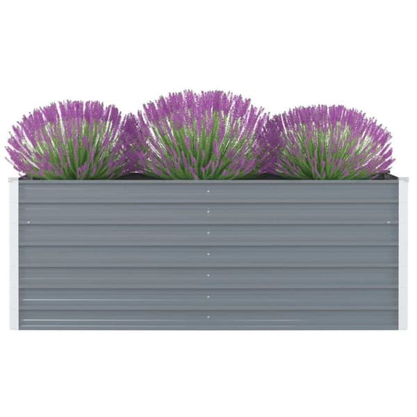 vidaXL hævet havekasse 160 x 80 x 45 cm galvaniseret stål grå