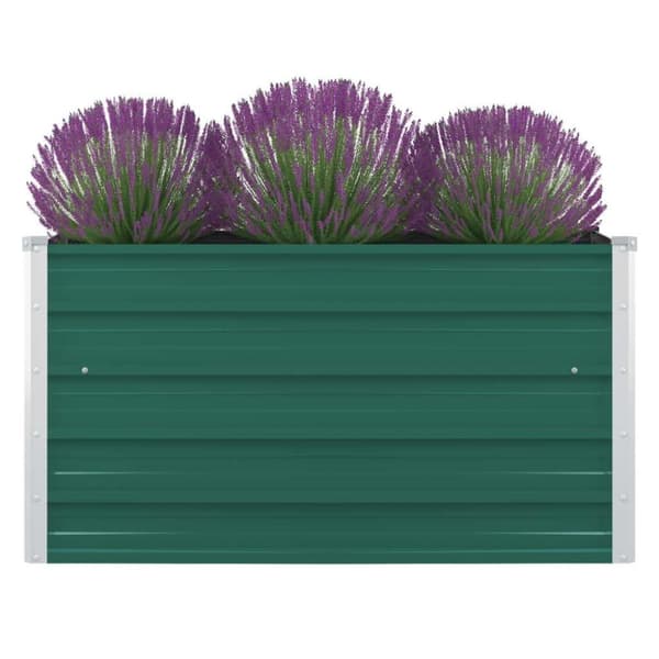 vidaXL Forhøyet plantekasse 100x100x45 cm galvanisert stål grønn