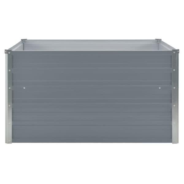 vidaXL Odlingslåda 100x100x45 cm galvaniserat stål grå