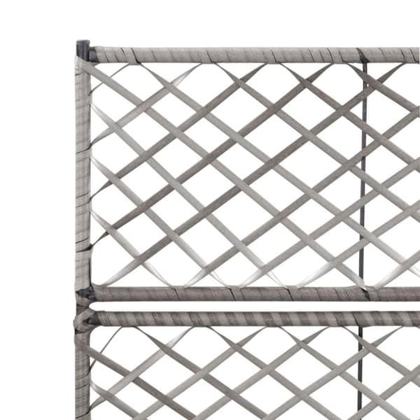 vidaXL Spaljé med 2 krukor upphöjd 58x30x107 cm konstrotting grå