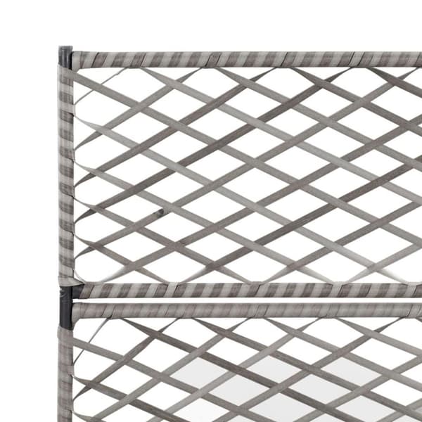 vidaXL Høybed med espalier 3 potter 83x30x130 cm polyrotting grå