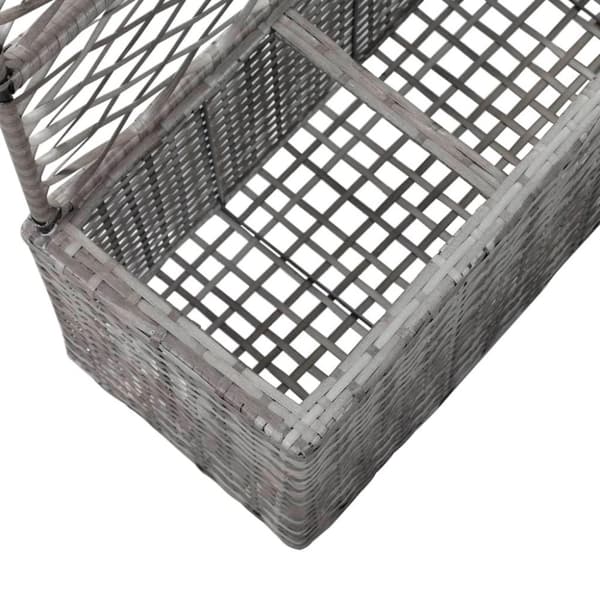 vidaXL Høybed med espalier 3 potter 83x30x130 cm polyrotting grå