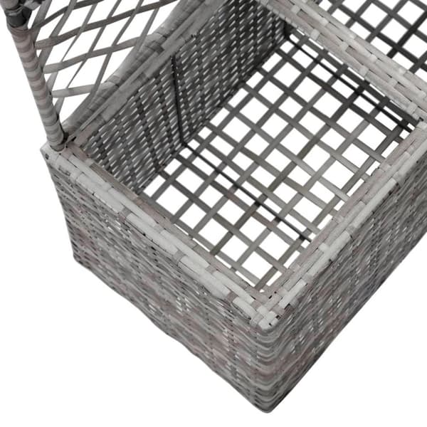 vidaXL espalier med plantekasse 2 krukker 58x30x107 polyrattan grå