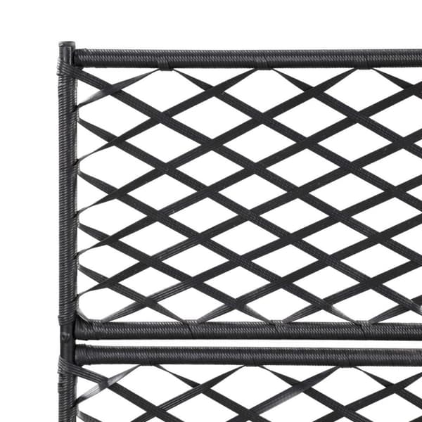 vidaXL espalier med plantekasse 3 krukker 83x30x130 cm polyrattan sort