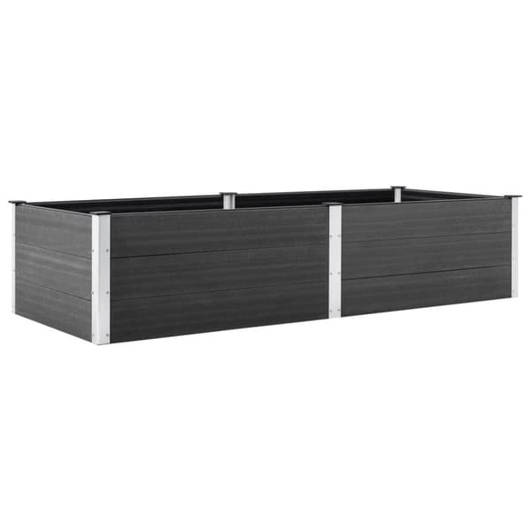 vidaXL Puutarhan korotettu kukkalaatikko 250x100x54 cm WPC harmaa