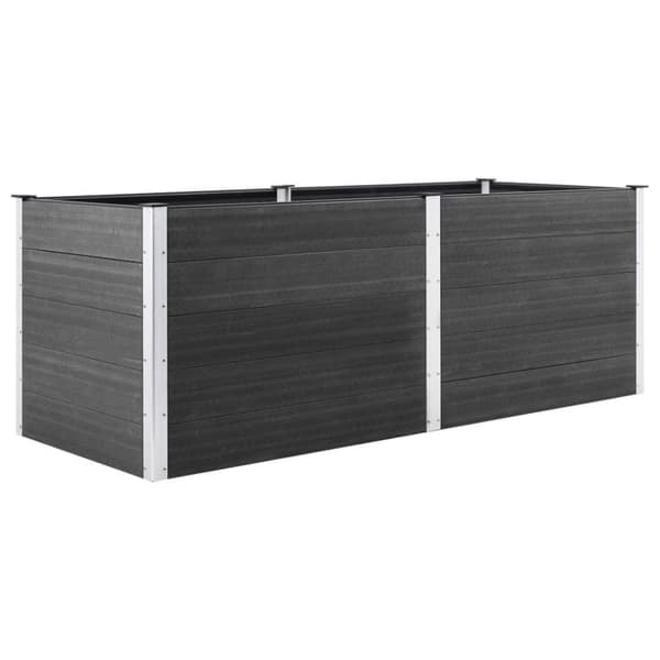 vidaXL Puutarhan korotettu kukkalaatikko 250x50x91 cm WPC harmaa