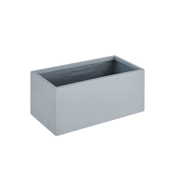 Sementtityyppinen lasikuitukukkalaatikko - 56,5 x 27,5 x 25,7 cm - 35 L - antrasiittiharmaa