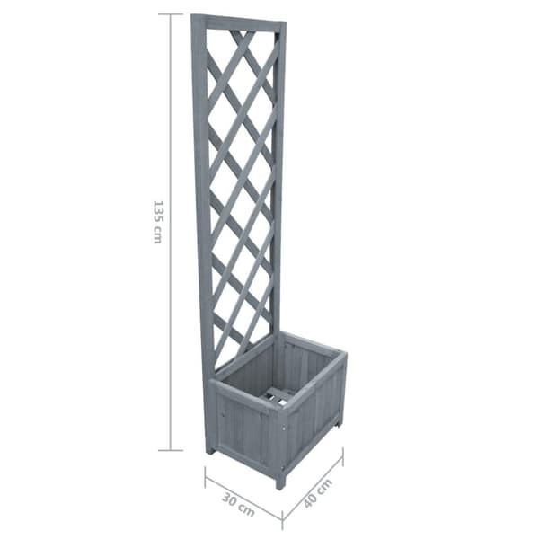 vidaXL plantekasse med espalier 40x30x135 cm massivt fyrretræ