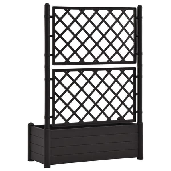 vidaXL Plantekasse med espalier 100x43x142 cm PP antrasitt