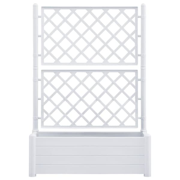 vidaXL plantekasse med espalier 100x43x142 cm PP hvid