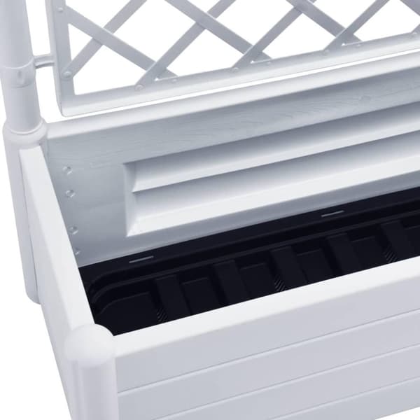 vidaXL plantekasse med espalier 100x43x142 cm PP hvid