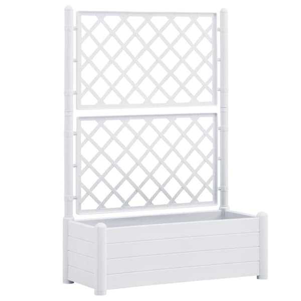 vidaXL plantekasse med espalier 100x43x142 cm PP hvid