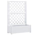 Miniatyrbillede 1 af 9: vidaXL plantekasse med espalier 100x43x142 cm PP hvid