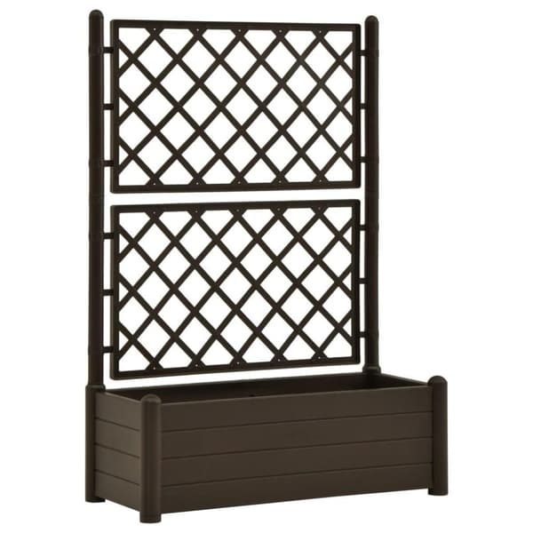 vidaXL plantekasse med espalier 100x43x142 cm PP mokkafarvet