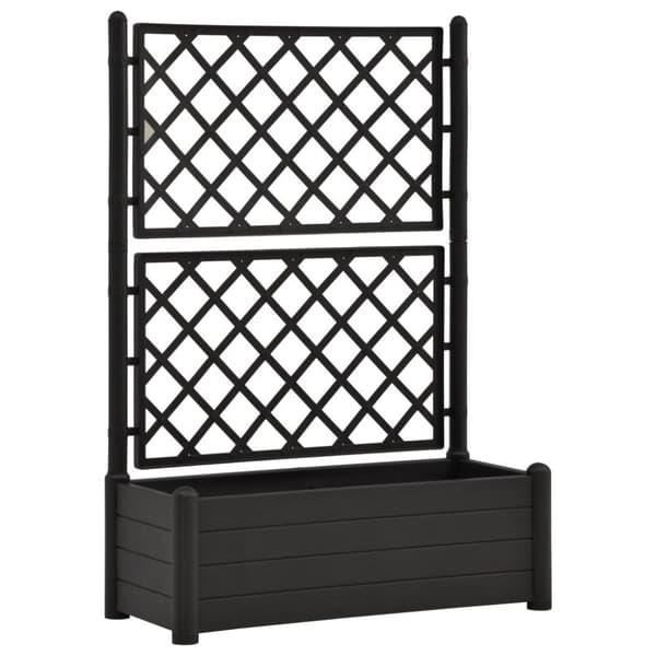 vidaXL plantekasse med espalier 100x43x142 cm PP antracitgrå