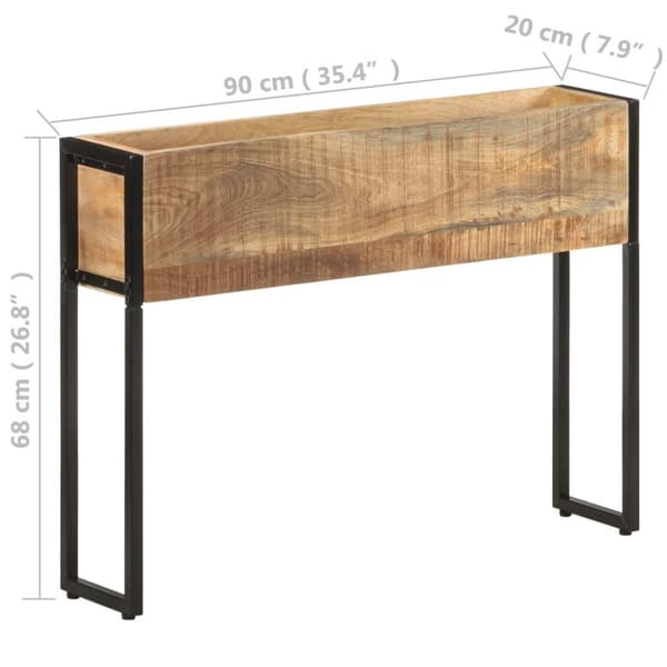 vidaXL Odlingslåda 90x20x68 cm grovt mangoträ