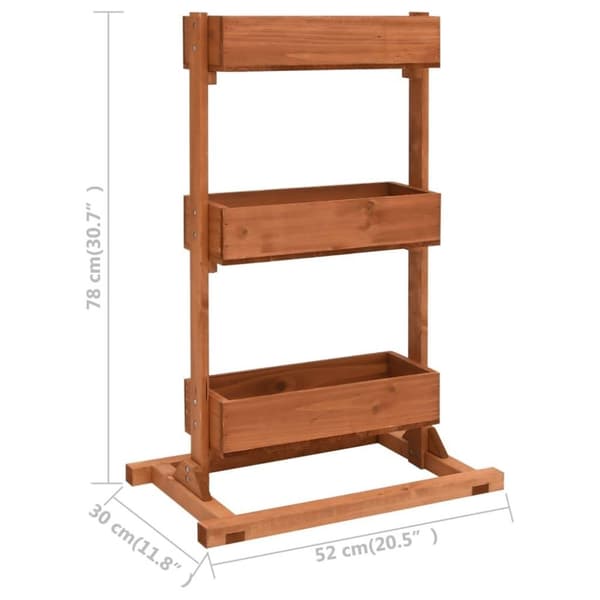 vidaXL Odlingslåda 52x30x78 cm granträ