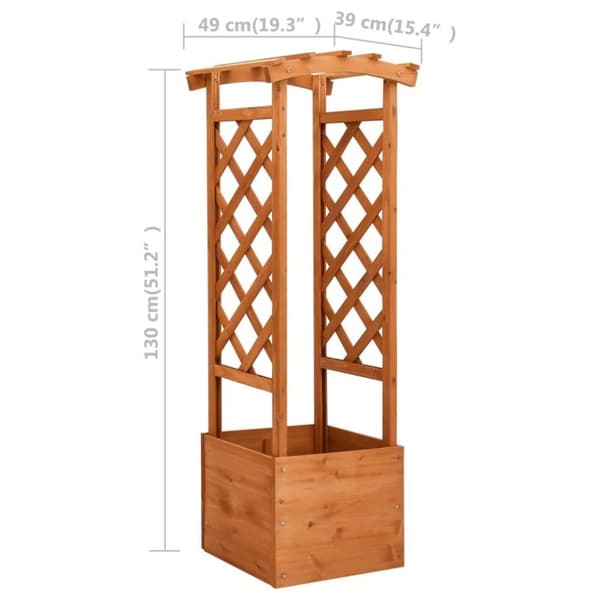 vidaXL plantekasse med espalier 49x39x130 cm massivt fyrretræ
