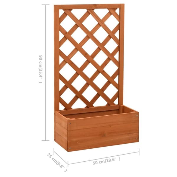 vidaXL plantekasse med espalier 50x25x90 cm massivt fyrretræ