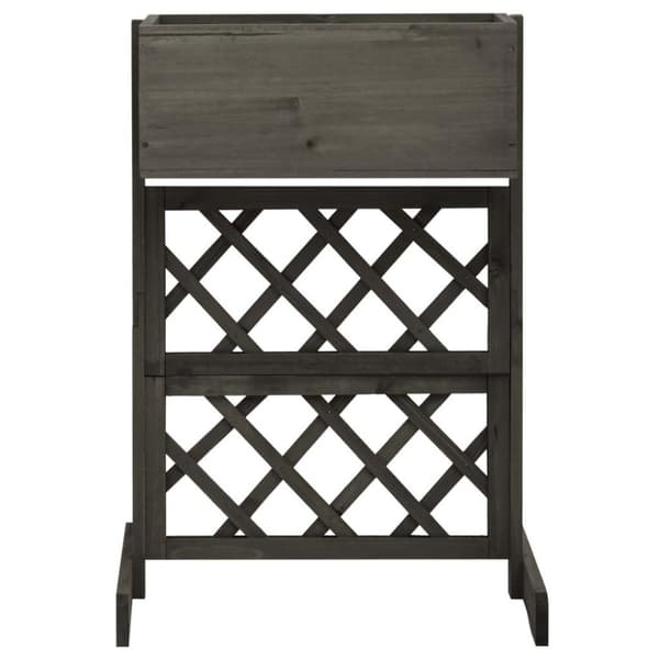 vidaXL plantekasse med espalier 45x30x74 cm massivt fyrretræ grå
