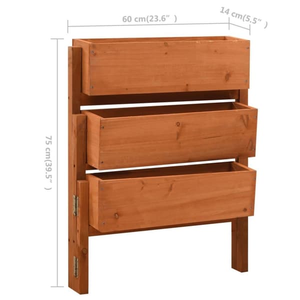 vidaXL foldbar plantekasse 60x14x75 cm massivt fyrretræ orange