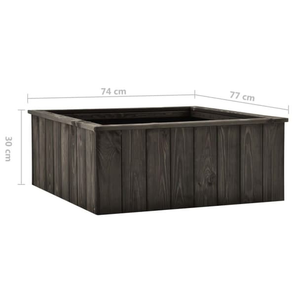 vidaXL Upphöjd odlingslåda mörkgrå 74x77x30 cm massiv furu