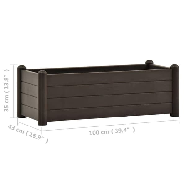 vidaXL Høybed PP mocca 100x43x35 cm