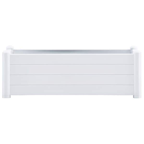 vidaXL Korotettu kukkalaatikko PP valkoinen 100x43x35 cm