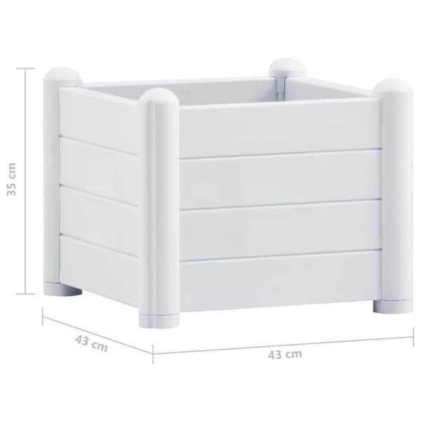 vidaXL højbed 43x43x35 cm PP hvid