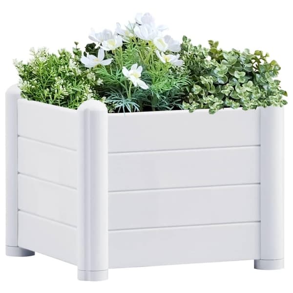 vidaXL højbed 43x43x35 cm PP hvid