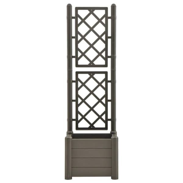 vidaXL Plantekasse med espalier 43x43x142 cm PP antrasitt