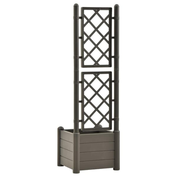 vidaXL Plantekasse med espalier 43x43x142 cm PP antrasitt