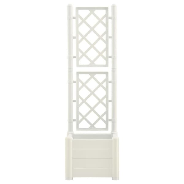 vidaXL Plantekasse med espalier 43x43x142 cm PP hvit