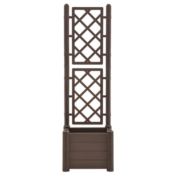 vidaXL Plantekasse med espalier 43x43x142 cm PP mocca