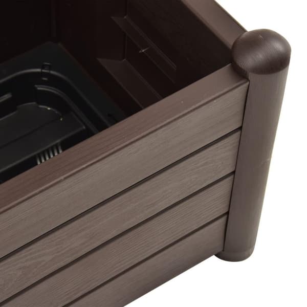vidaXL Plantekasse med espalier 43x43x142 cm PP mocca