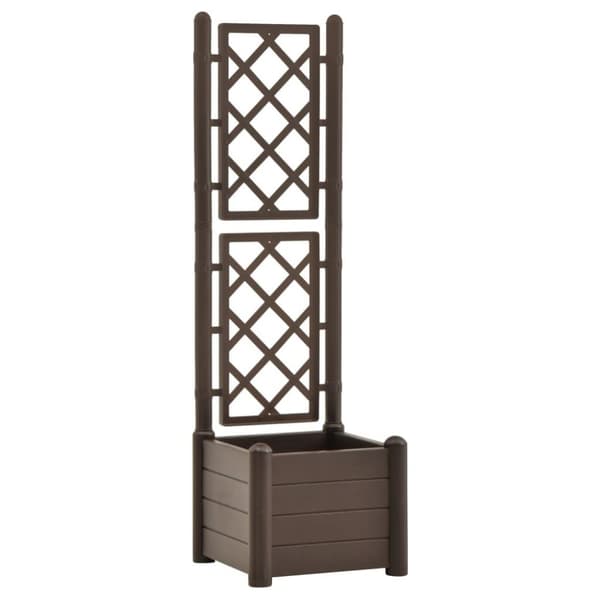 vidaXL Plantekasse med espalier 43x43x142 cm PP mocca