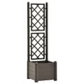 Miniatyrbillede 2 af 9: vidaXL plantekasse med espalier 43x43x142 cm PP antracitgrå