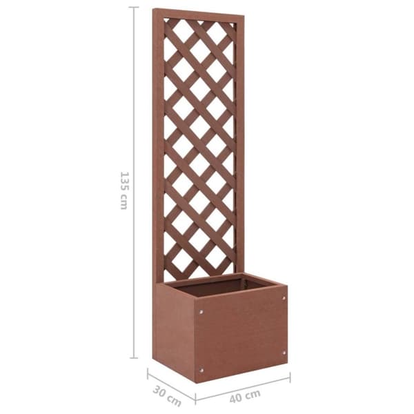 vidaXL Blomsterkasse med espalier 40x30x135 cm WPC